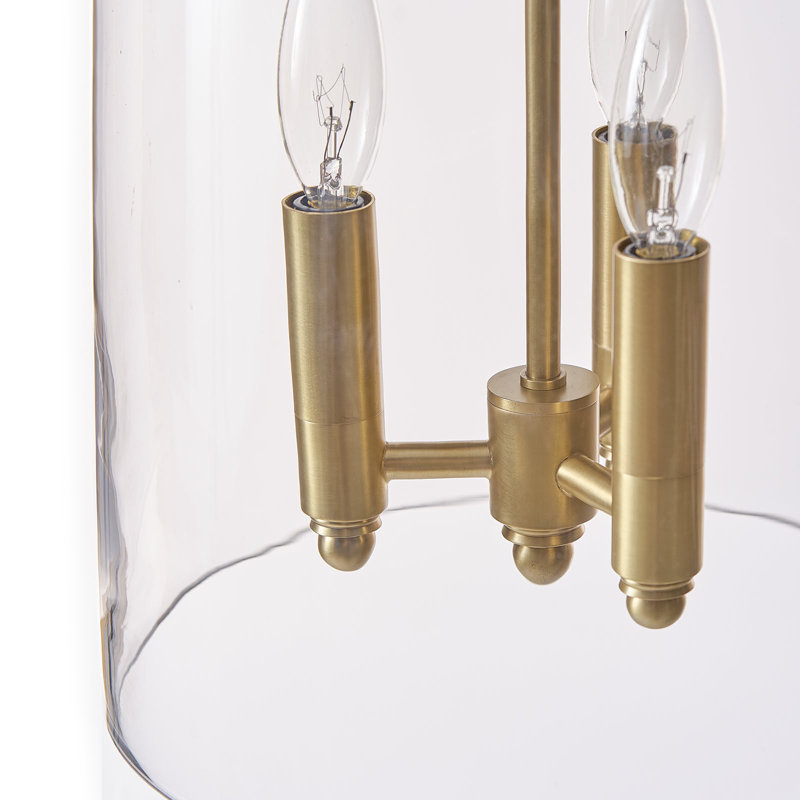 Maiden Glass Pendant, Natural Brass