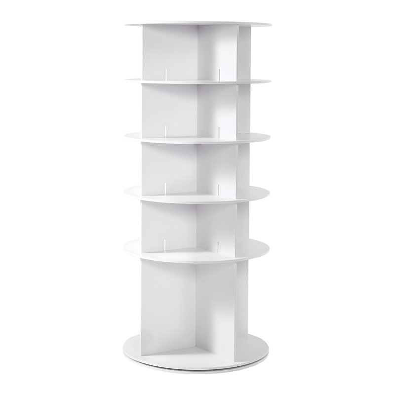 5 Tiers Rotating Shoe Rack Tower, 360° Spinning Shoe Rack, Revolving Storage Round Carousel Display, Freestanding Lazy Susan Organizer Display for Bedroom, Living Room, Entryway, Closet, White
