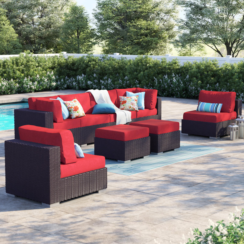 Ensemble modulaire d'extérieur 8 pièces Convene, Rouge