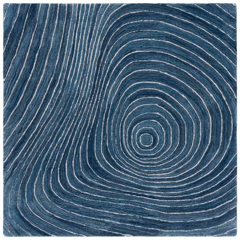 Jasavion Hand Tufted Performance Abstract Rug, Square 6'