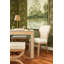 Dining Chair With Curved Angle Back In Cerused Oak With Performance White Linen Upholstery