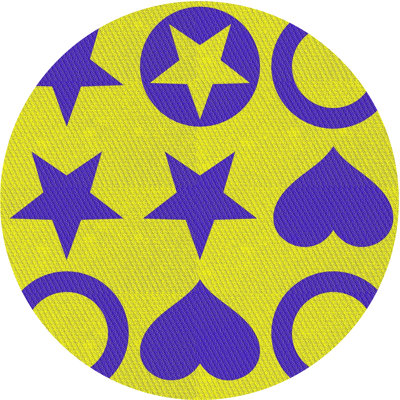 Tapis jaune/mauve à motifs Kempston