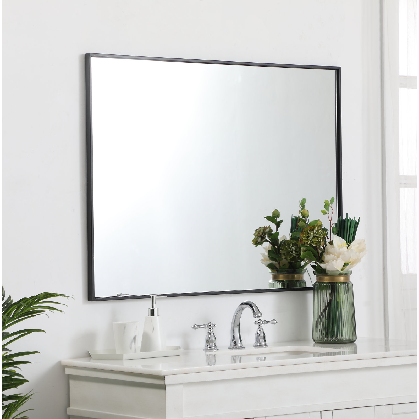 Sabine 36" Accent Mirror, 40" x 30", Black
