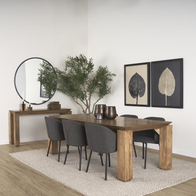Anelis Solid Wood Top Console Table