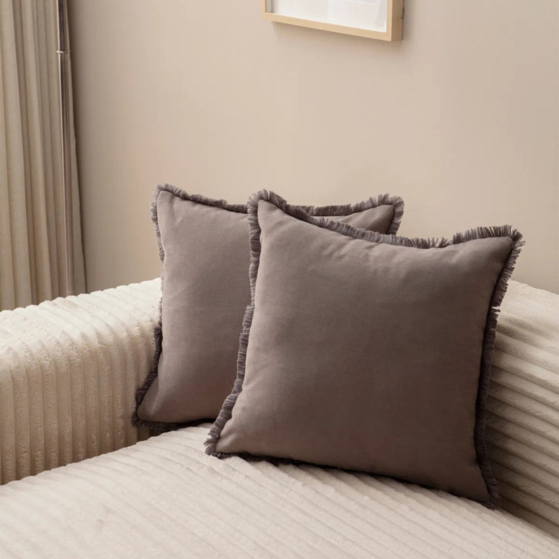 Brookmont Square Cushion Cover, Grey, 2 Piece Set