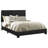 Black Upholstered Queen Panel Bed