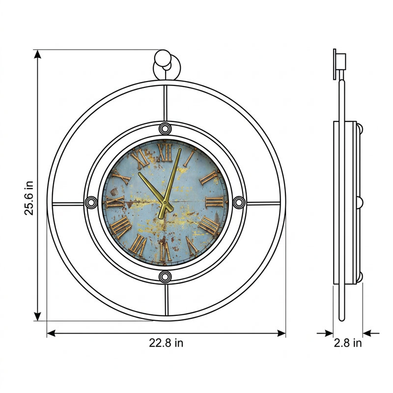 Horloge murale industrielle