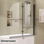 Folding Glass Shower Doors for Bathtub, 48 in. W x 58 in. H Pivot Frameless Tub Shower Door, Tempered Glass Shower Panel Screen-98844526