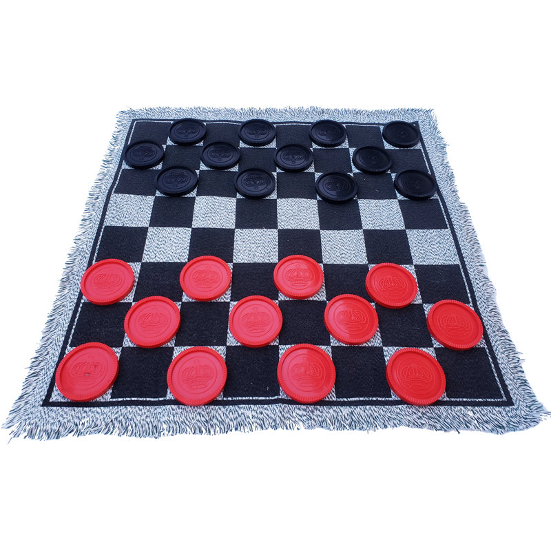 Tapis de jeu réversible Bolaball 3-en-1 géant, jeu de tic-tac-toe géant, 26 po x 26 po, tapis réversible, jeu de société extérieur pour la famille et les amis avec 24 jetons