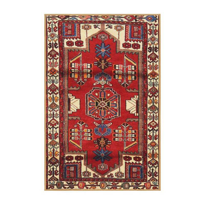 Tapis traditionnel rouge / brun Cerre, Rectangle 4 pi x 6 pi