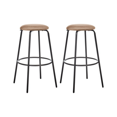 Laplace Upholstered Counter Stool with Metal Frame