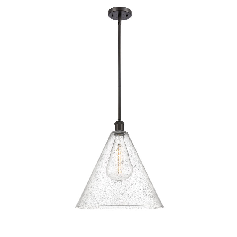 Luminaire suspendu en forme de globe à 1 lumière Anairis, H 49,75 po x l 16 po x P 16 po, DEL, Bronze huilé