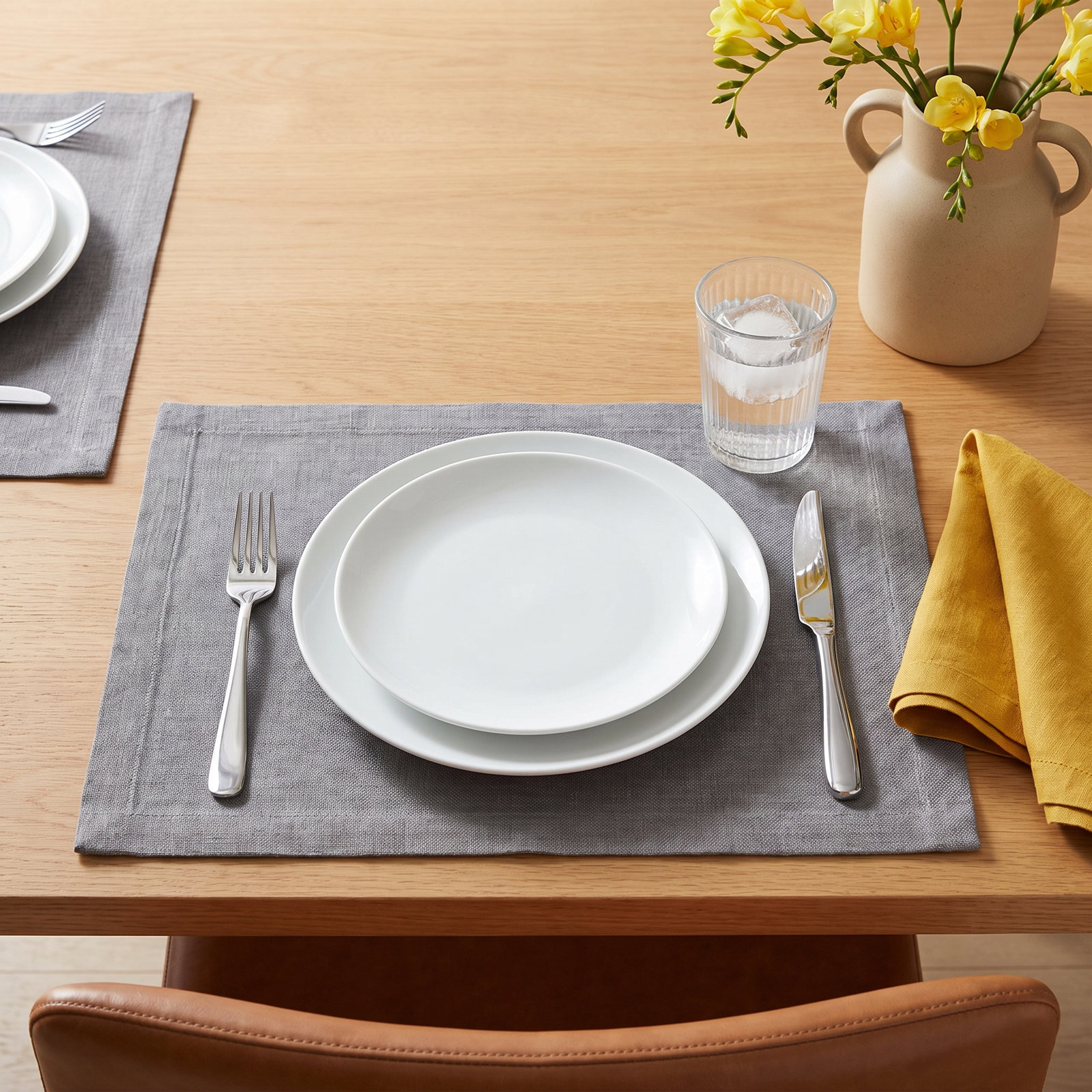 100% Linen Placemat, Gray