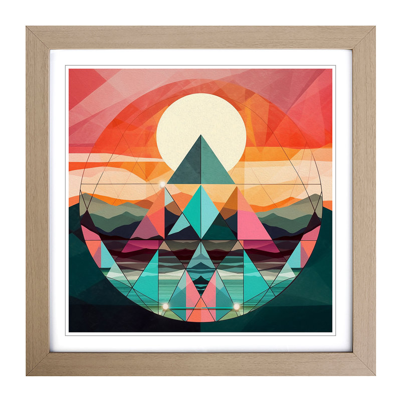 Sunrise Geometric No.1 - Framed Print, Oak
