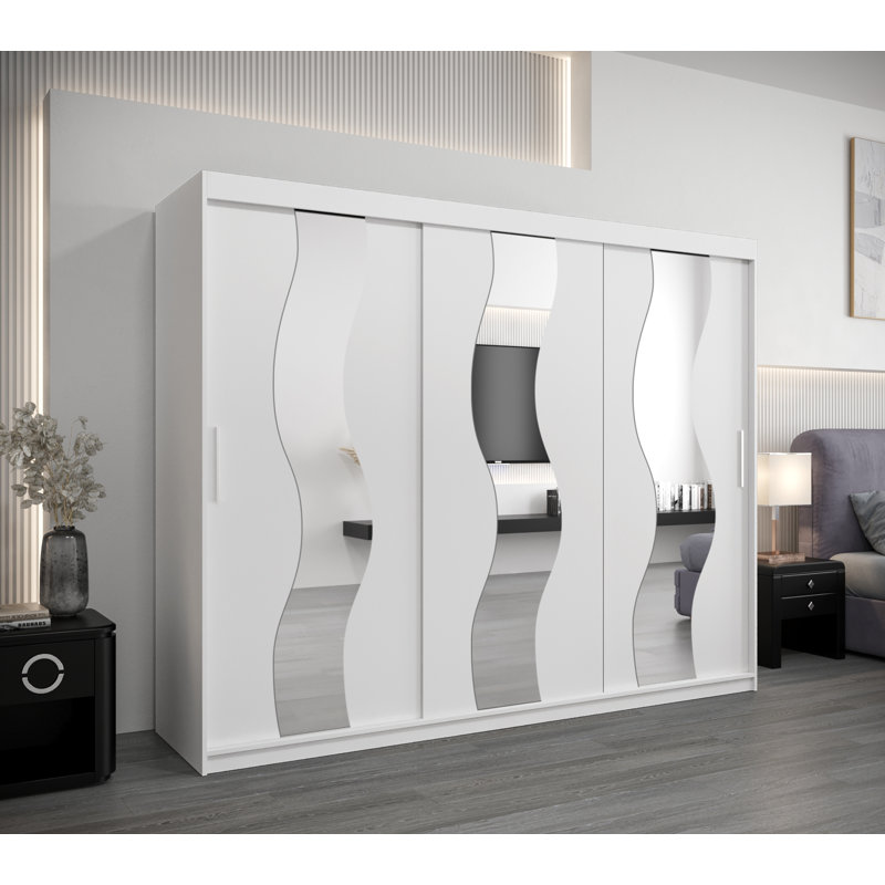 Callazo 3 Door Manufactured Wood Wardrobe, White Matt
