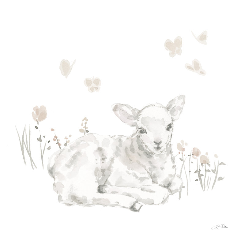 Spring Lambs III Neutral by Katrina Pete - Wrapped Canvas Art Prints, 76cm H x 76cm W