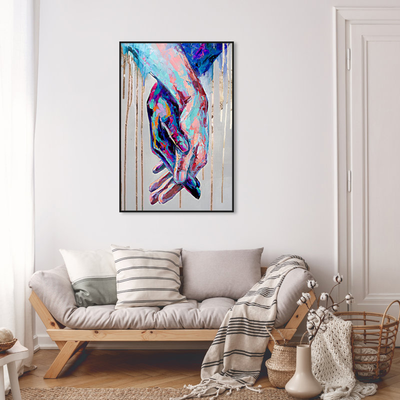 «Abstract Always Together», reproduction d'impression sur toile, H 45 po x l 30 po x P 1,5 po, Impression encadrée, Noir
