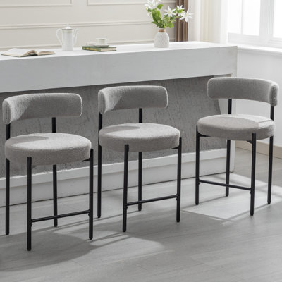 Najira Upholstered Counter Stool with Metal Frame