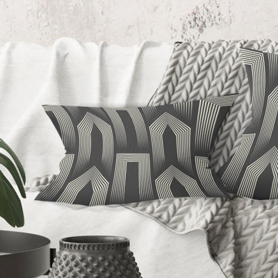 Coussin Mimimal Design noir et blanc III - Mid-Century