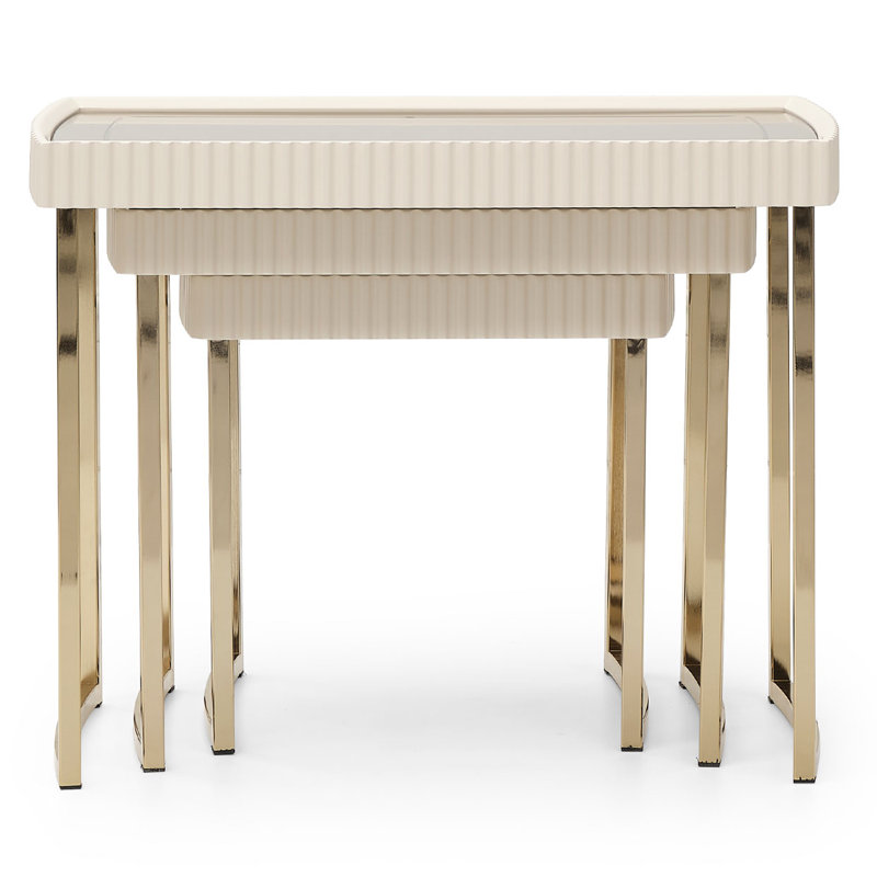 Lisbon Nesting End Table, Silken Matte Cream