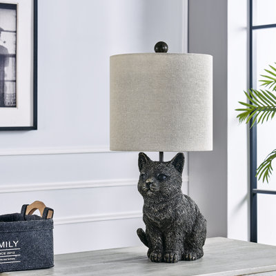 20" Resin Cat Table Lamp With Shade