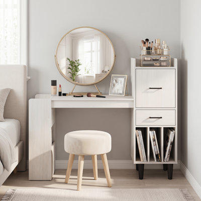 Bureau à domicile 59 "avec tablettes de rangement latérales, tiroir, armoires, casiers verticaux