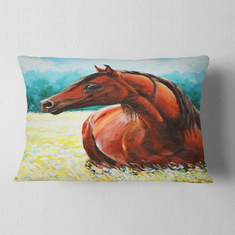 Cheval brun brun - Coussin imprimé animal