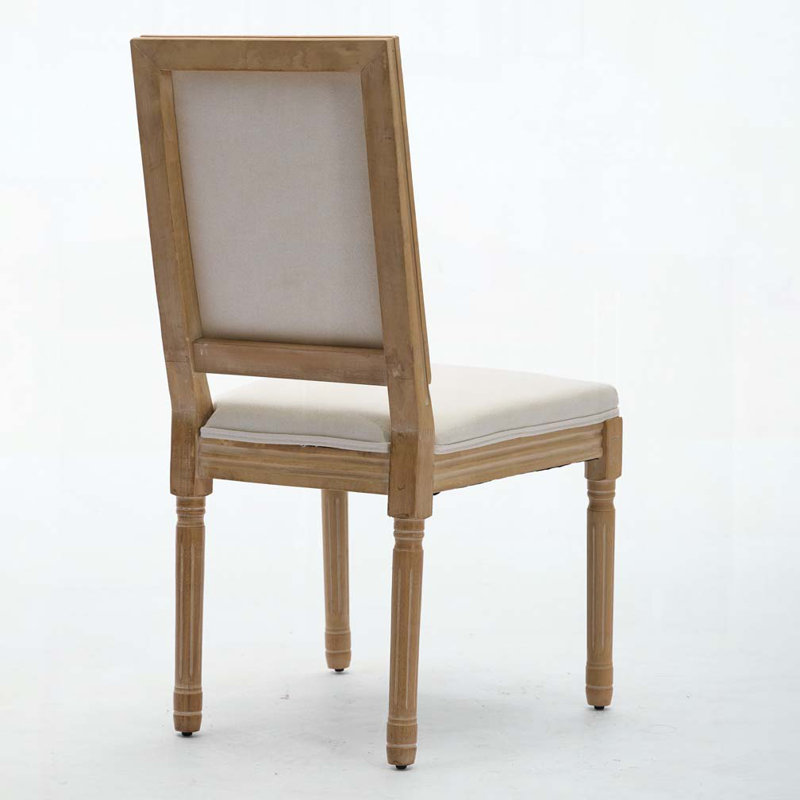 Chaises de salle à manger en bois French, Beige