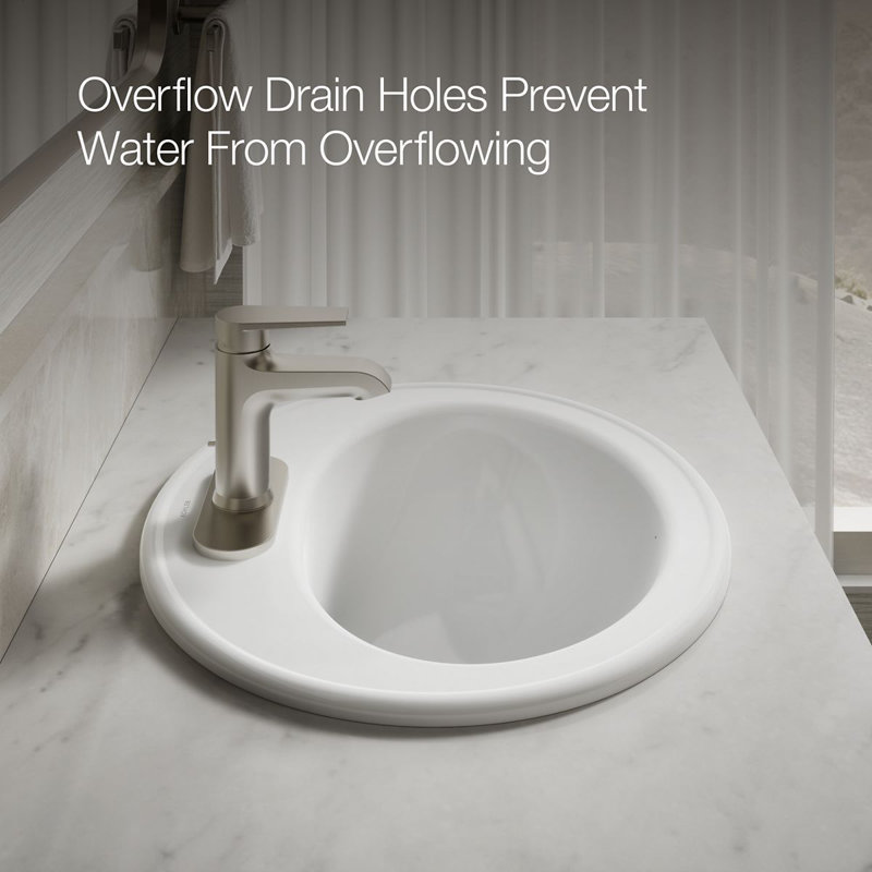 Pennington® Self-Rimming Drop-in Bathroom Sink with 4" Centers, No, White
