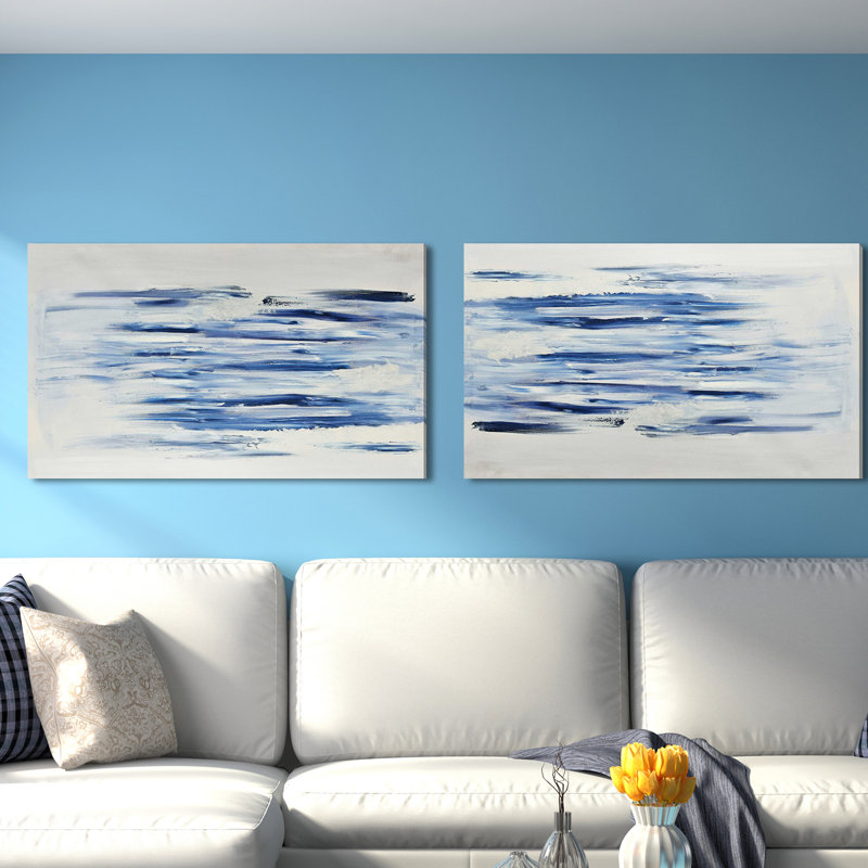 Out of the Blue (carré) - impression 2 pièces, Toile tendue, H 36 po x l 72 po x P 1,5 po