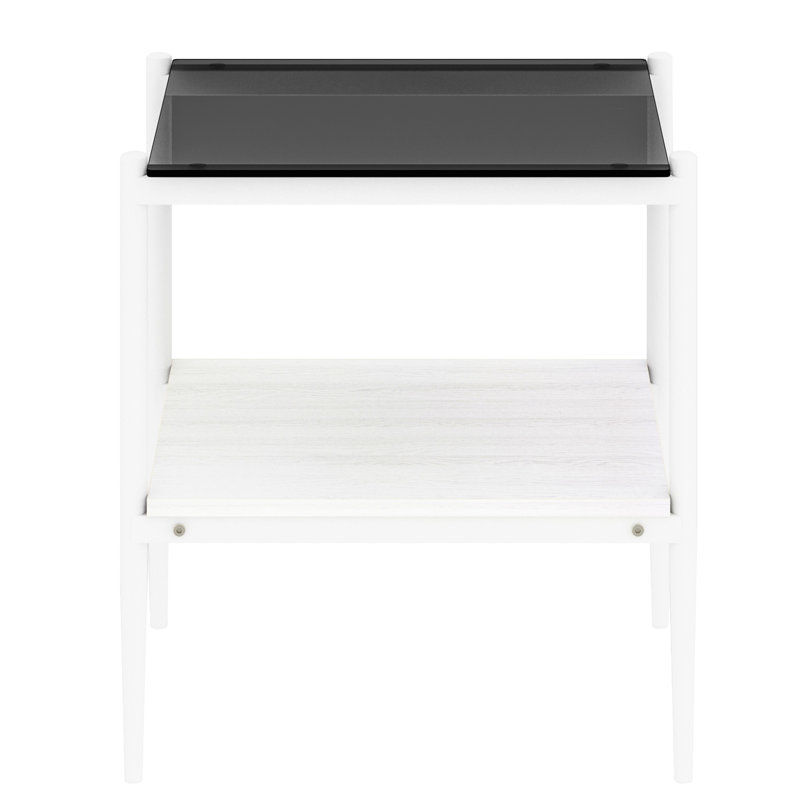 Table basse de salon et tables de bout, 3 en verre trempé gris avec panneau contemporain de 3, pour une vue attrayante