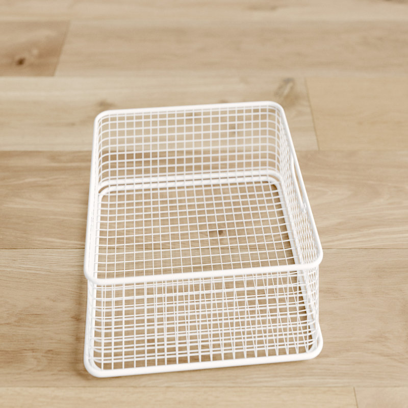Panier en métal / fil métallique Wogina, Blanc, H 4,5 po x l 5,7 po x P 11,5 po