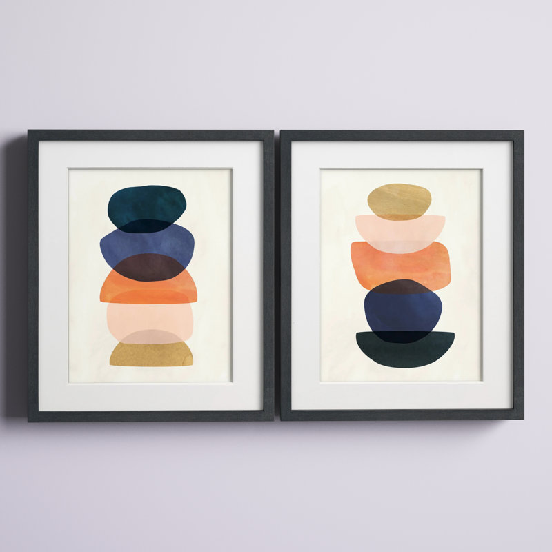 Mod Pods I - ensemble de 2 reproductions d'art sur papier encadré