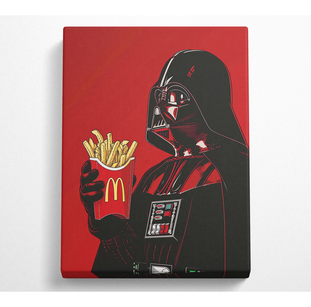 Darth Fries - Einzelner Bilderrahmen Kunstdrucke auf Leinwand