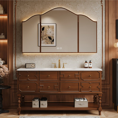 Modern American-style bathroom cabinet.