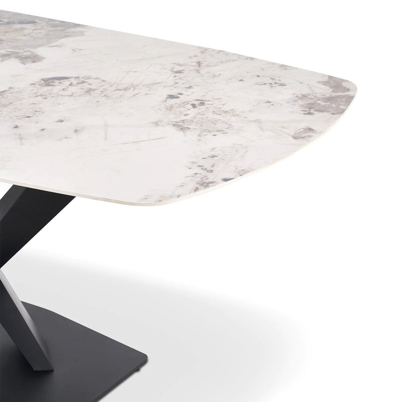 Table de salle à manger rectangulaire, table de salle à manger Kyliyah, Noir, Gris, L 70,87 po x l 35,43 po