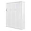 Grand lit escamotable mural blanc avec tablettes, lit multifonctionnel peu encombrant