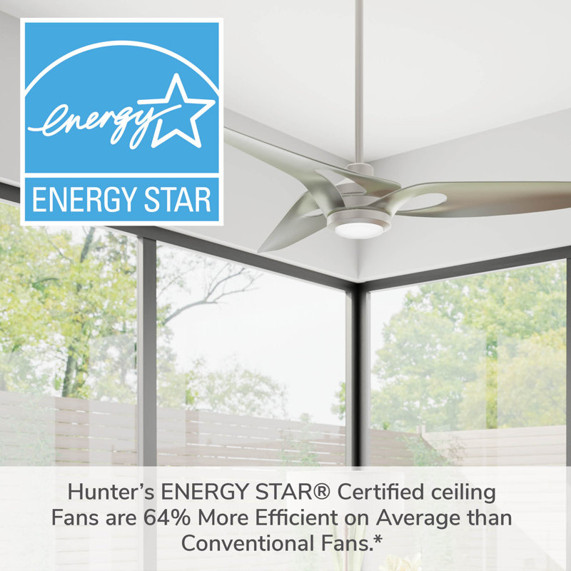 Casablanca 60 inch Inez ENERGY STAR® Damp Rated Ceiling Fan with Lights and Wall Control, Nickel