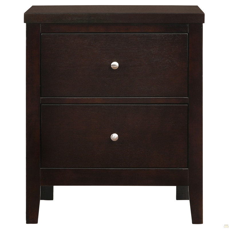 Garrett Cappuccino 2-Drawer Rectangular Nightstand