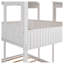 Lit superposé double au-dessus de double avec toit et fenêtre, structure de lit pour enfant en bois massif blanc avec échelle et garde-corps