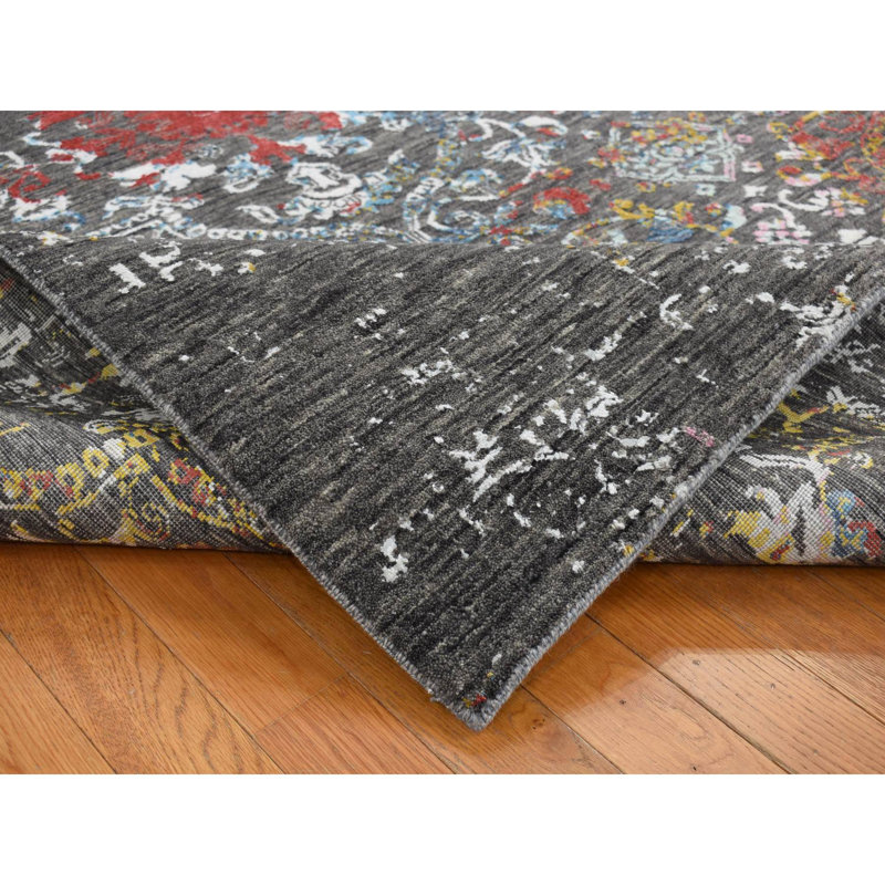Zyerre One-of-a-Kind Rectangle 6'1" X 9'2" New Age Silk Area Rug Ivory
