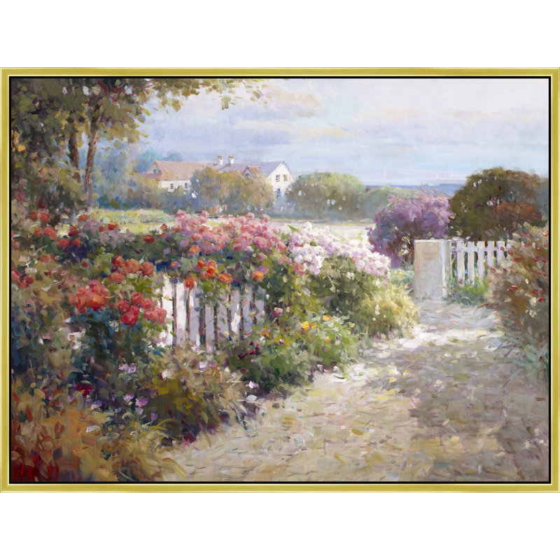 Garden Stroll At Dawn Print, Gold, 32" H x 42" W