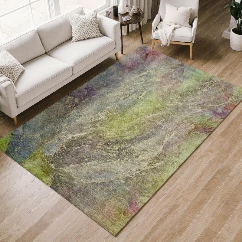 Tapis abstrait intérieur / extérieur lavable à la machine Chantille ACN2307, Rectangle 10 pi x 14 pi