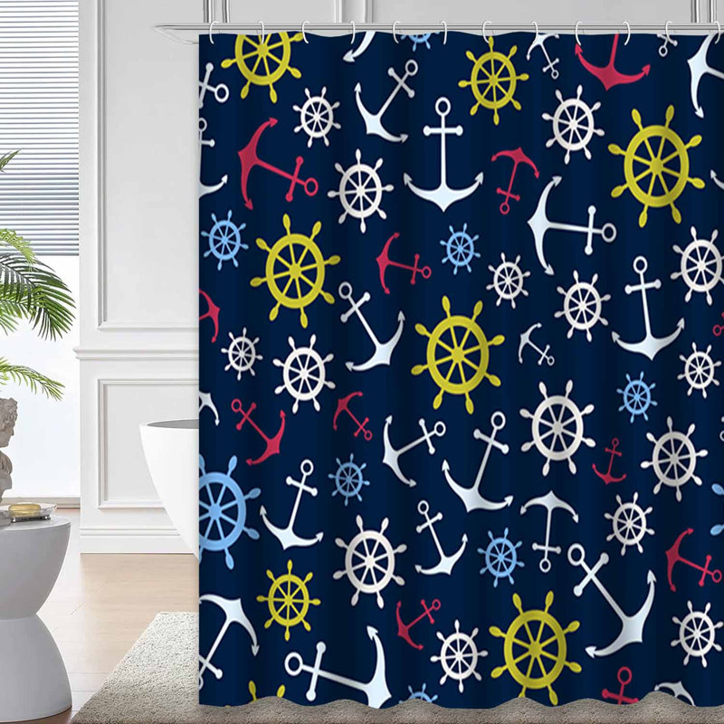 Rideau de douche sans couture avec 12 crochets, L 72 po x l 72 po