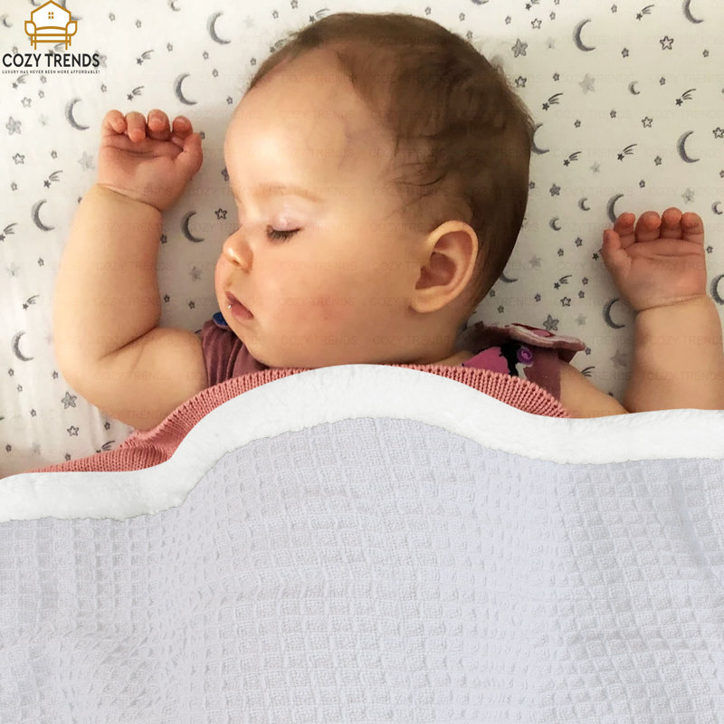 Couverture pour bébé 100% coton Bairagi, Blanc
