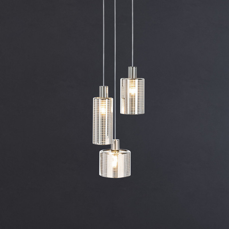 Suspension cylindrique en grappe 3 lumières Garnich
