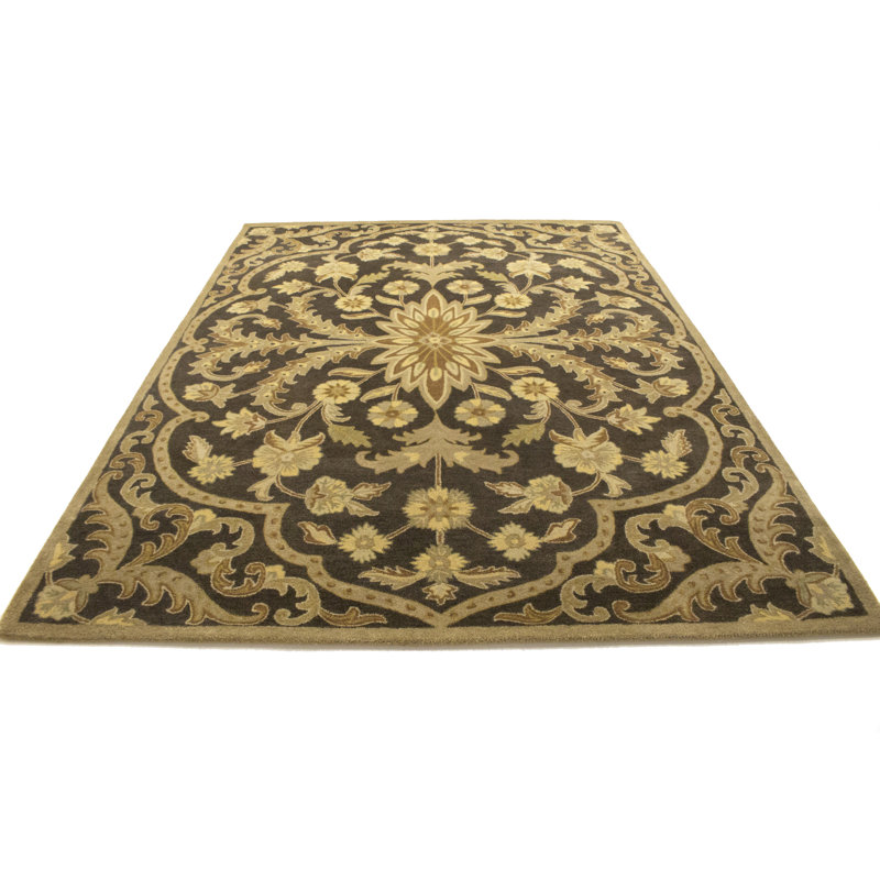 Tapis brun traditionnel traditionnel brun 8X11