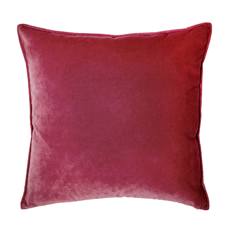 Franklin Washable Velvet Square Pillow Cover & Insert , Escarlata, 22"H x 22"W