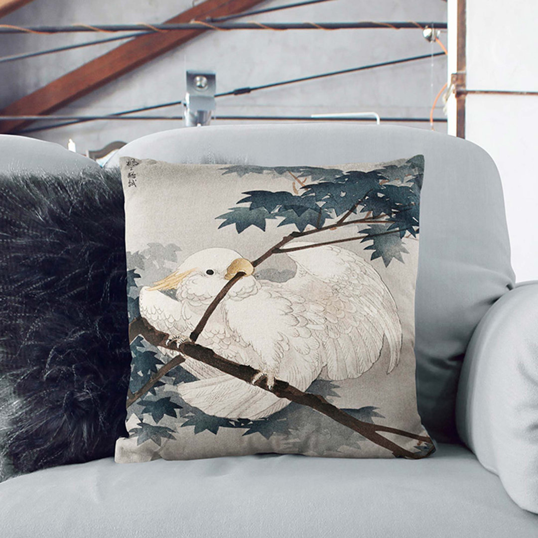 Crested Cockatoo in a Tree by Ohara Koson Cushion with Filling