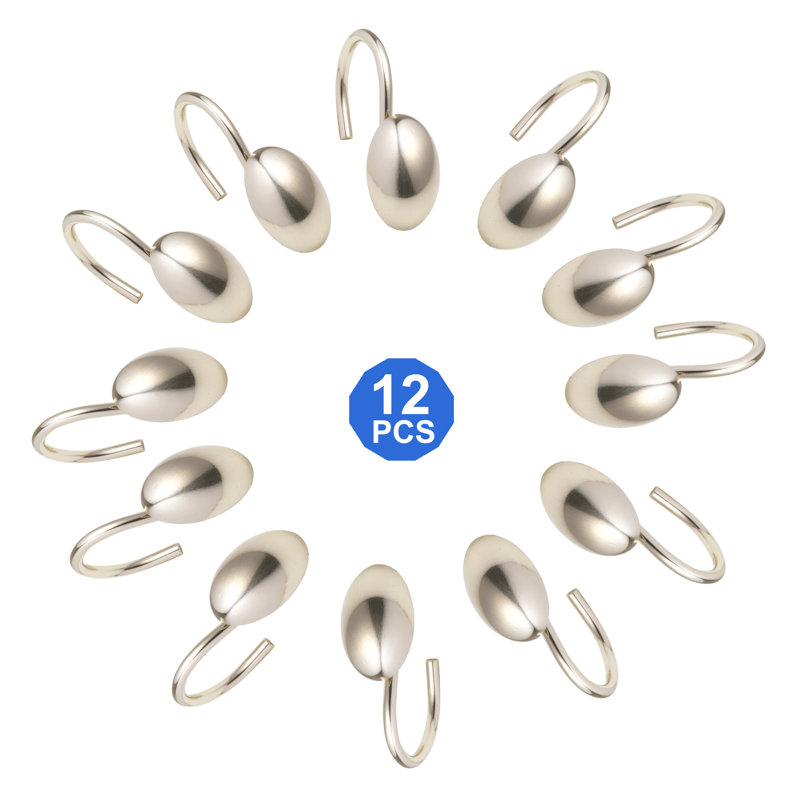 Nickel Ball Metal Shower Curtain Hooks
